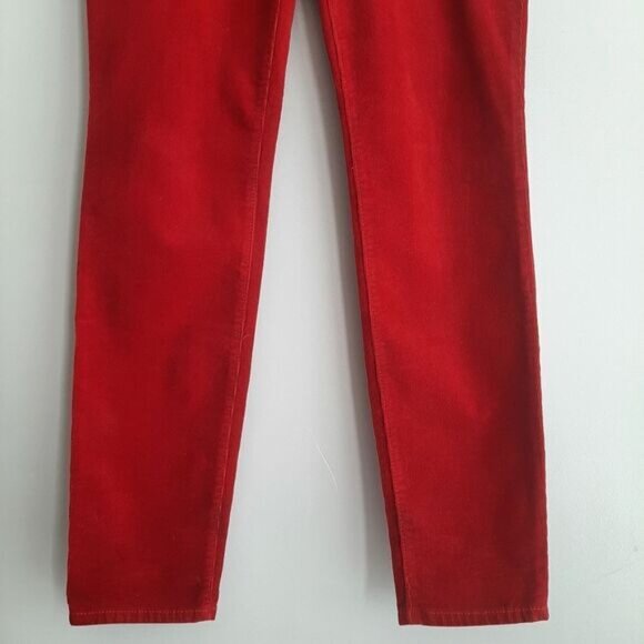 OLD NAVY Rockstar Thin Rib Velour Corduroy Skinny Pants Red Sz 2 Flawed - Picture 7 of 16